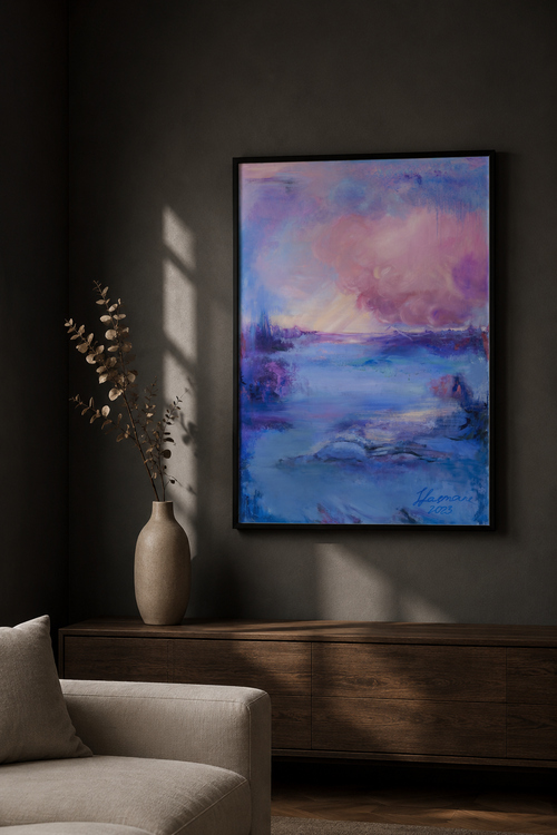Abstract fine art print by Zane Lasmane - Stillpower Limited Edition Series I, displayed in a room