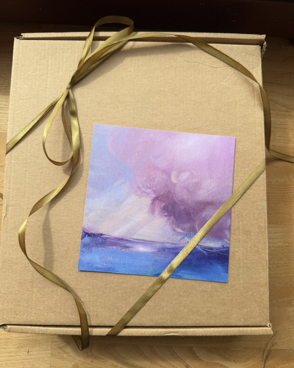 Stillpower signature card - Depth crop detail on a gift box