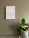 Morning Mist, 20×30 cm open edition canvas print by Zane Lasmane, abstract landscape in pale rose and muted blue