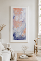 Wanderlust limited edition fine art print in a Nordic living room - tall vertical abstract landscape by Zane Lasmane