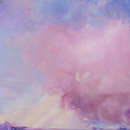Depth - detail of original acrylic on canvas painting by Zane Lasmane, soft blue and rose tones