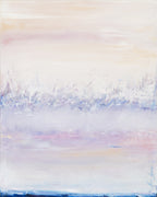 Morning Mist - limited edition giclée print by Zane Lasmane, abstract landscape in pale rose and muted blue, Hahnemühle Photo Rag Satin