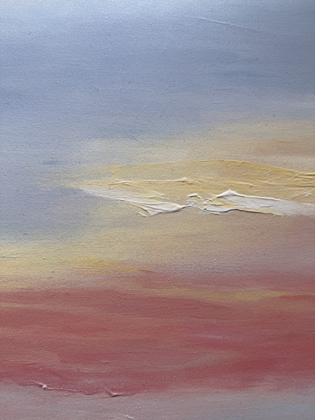 Detail crop of the original painting "Rising", acrylic on canvas by artist Zane Lasmane