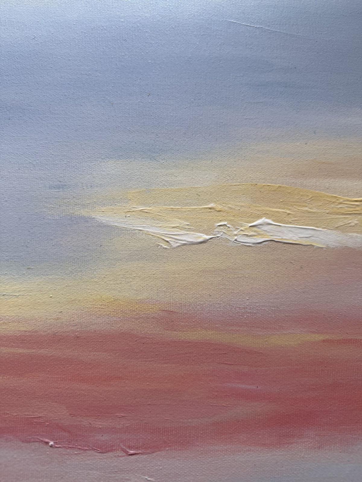 Detail crop of the original painting "Rising", acrylic on canvas by artist Zane Lasmane