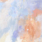 Wanderlust - detail of original acrylic on canvas painting by Zane Lasmane, peach and atmospheric blue tones
